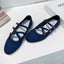 FLAT MARY JANE IN NAVY BLUE FABRIC