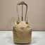 BUCKET BAG 28 IN BEIGE RE-NYLON GOLD LOGO