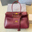 BEL AIR CARRY ALL BAG 37 IN BURGUNDY RED NAPPA LAMBSKIN GOLD HARDWARE
