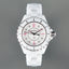 J12 Quartz White Ceramic Pink Diamond Numerals White Dial