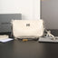 CHAIN CLASSIC BAG 22 IN WHITE SMOOTH CALFSKIN SILVER HARDWARE