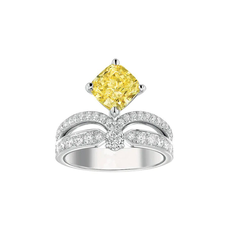 JOSEPHINE YELLOW DIAMOND SILVER RING Main image
