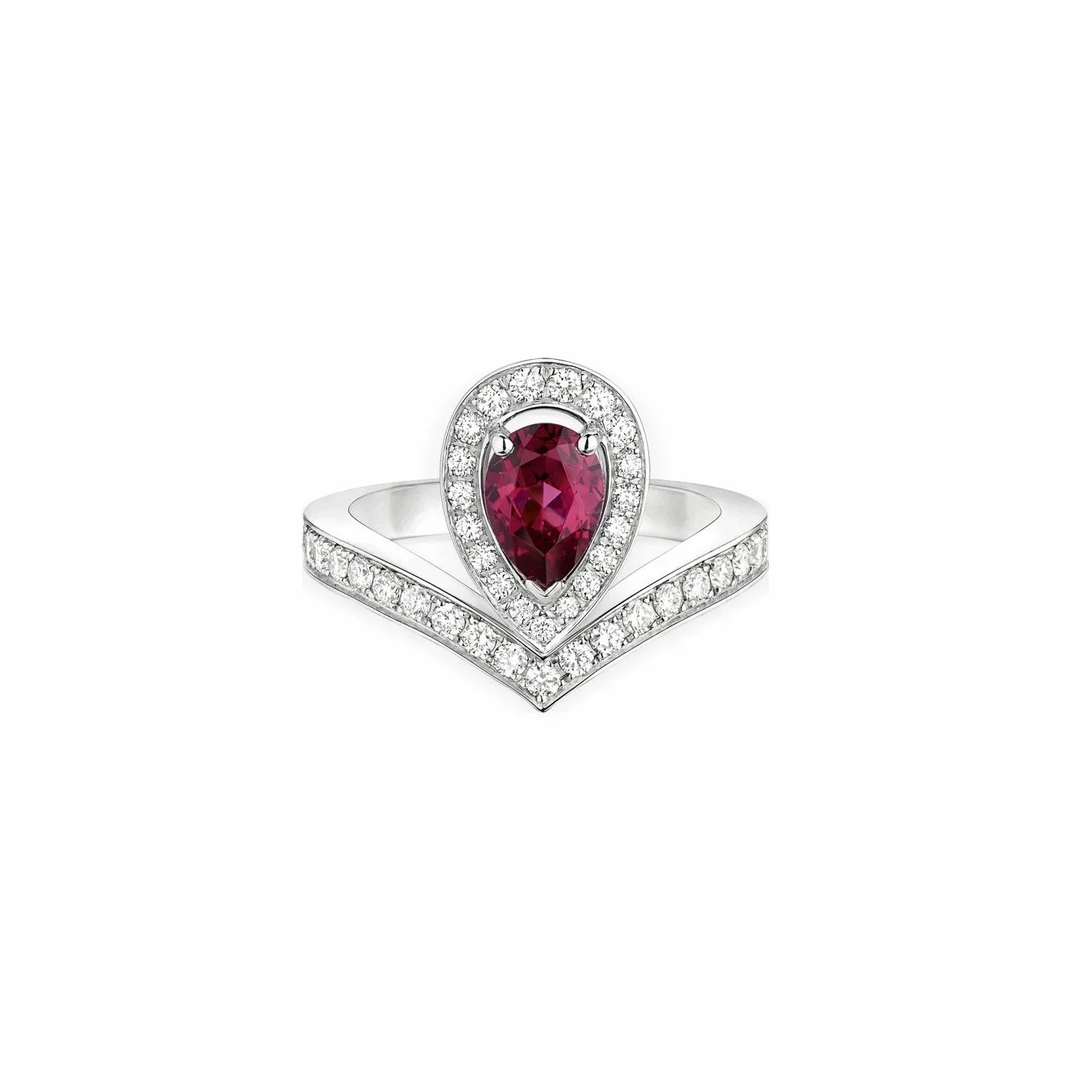 JOSEPHINE RED DIAMOND SILVER RING Main image