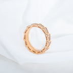 SERPENTI RING PINK GOLD DIAMOND PAVED 3MM