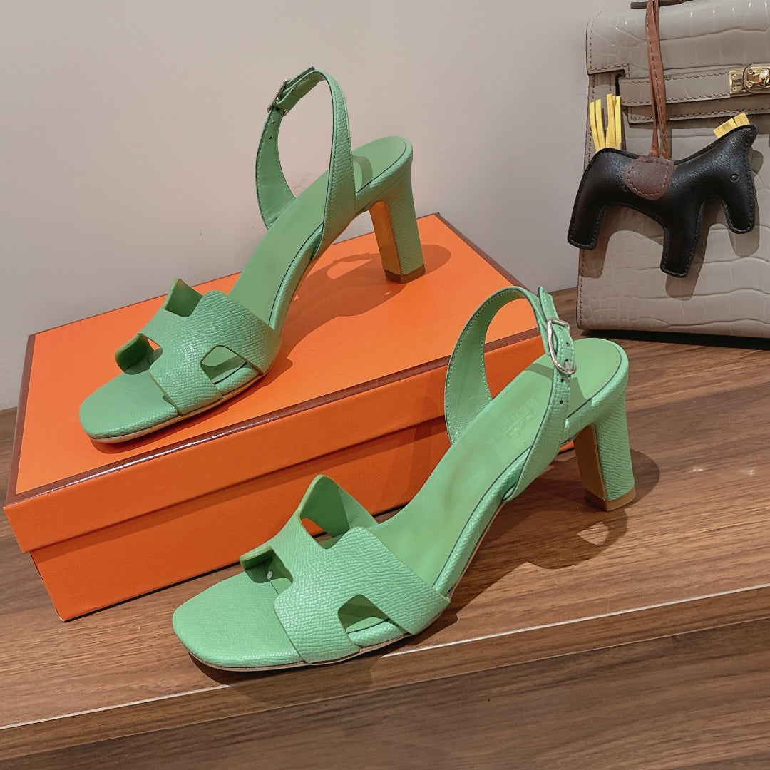 HOLY 75 SANDAL IN GREEN MINT GRAINED CALFSKIN Secondary image