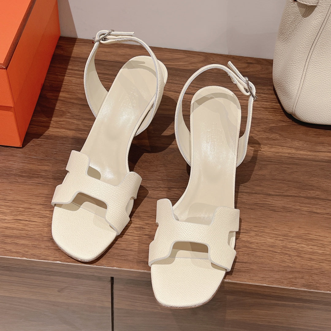 HOLY 75 SANDAL IN WHITE CREAM GRAINED CALFSKIN Secondary image