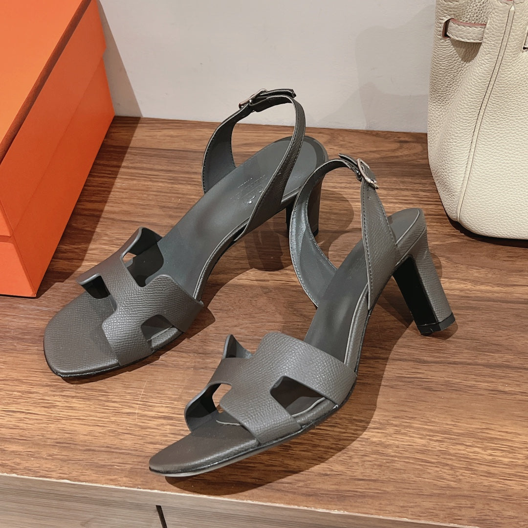 HOLY 75 SANDAL IN DARK GRAY GRAINED CALFSKIN Secondary image