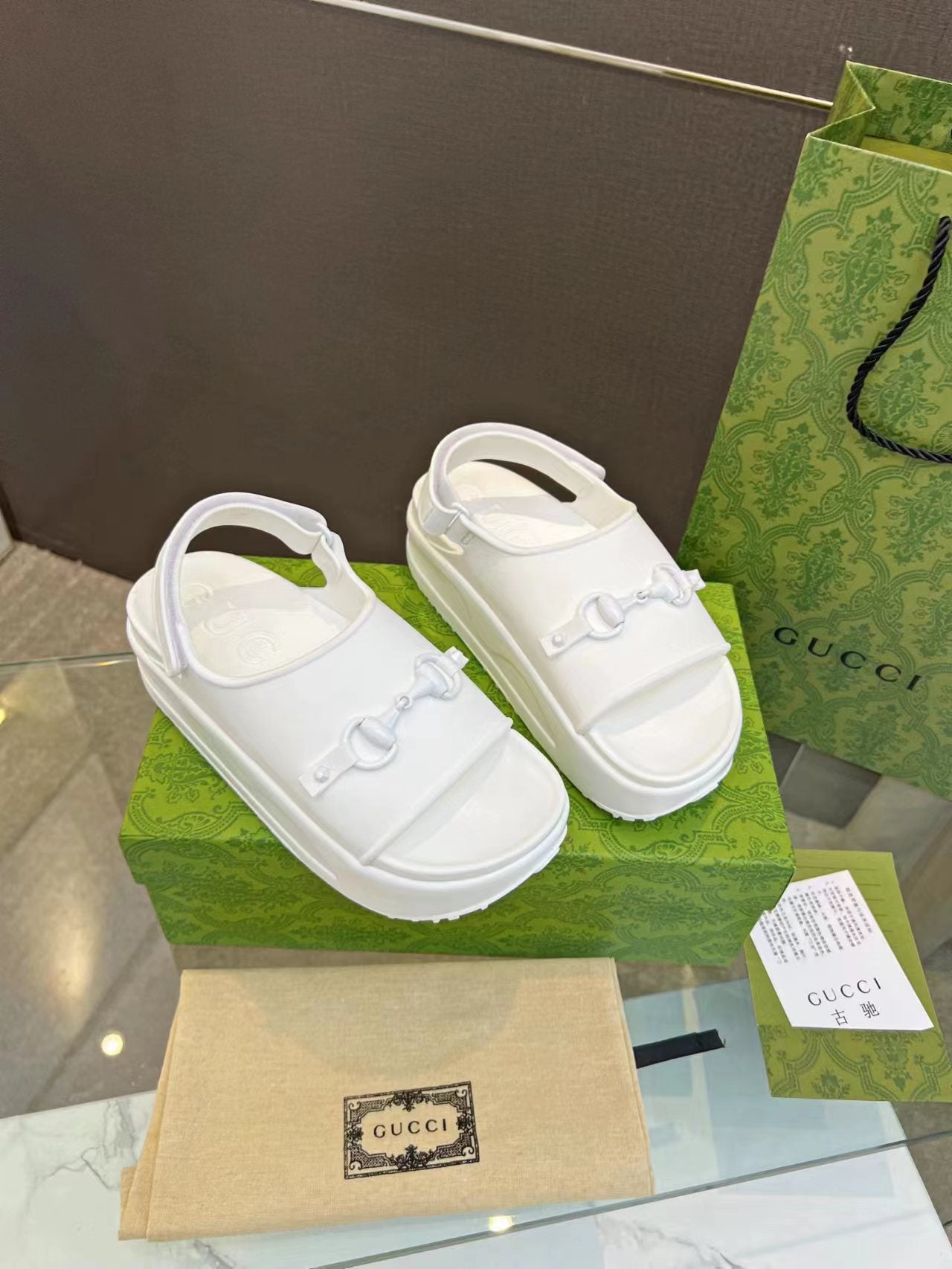 HORSEBIT FLATFORM SANDAL 5 CM IN WHITE IMPORTED TPU Secondary image