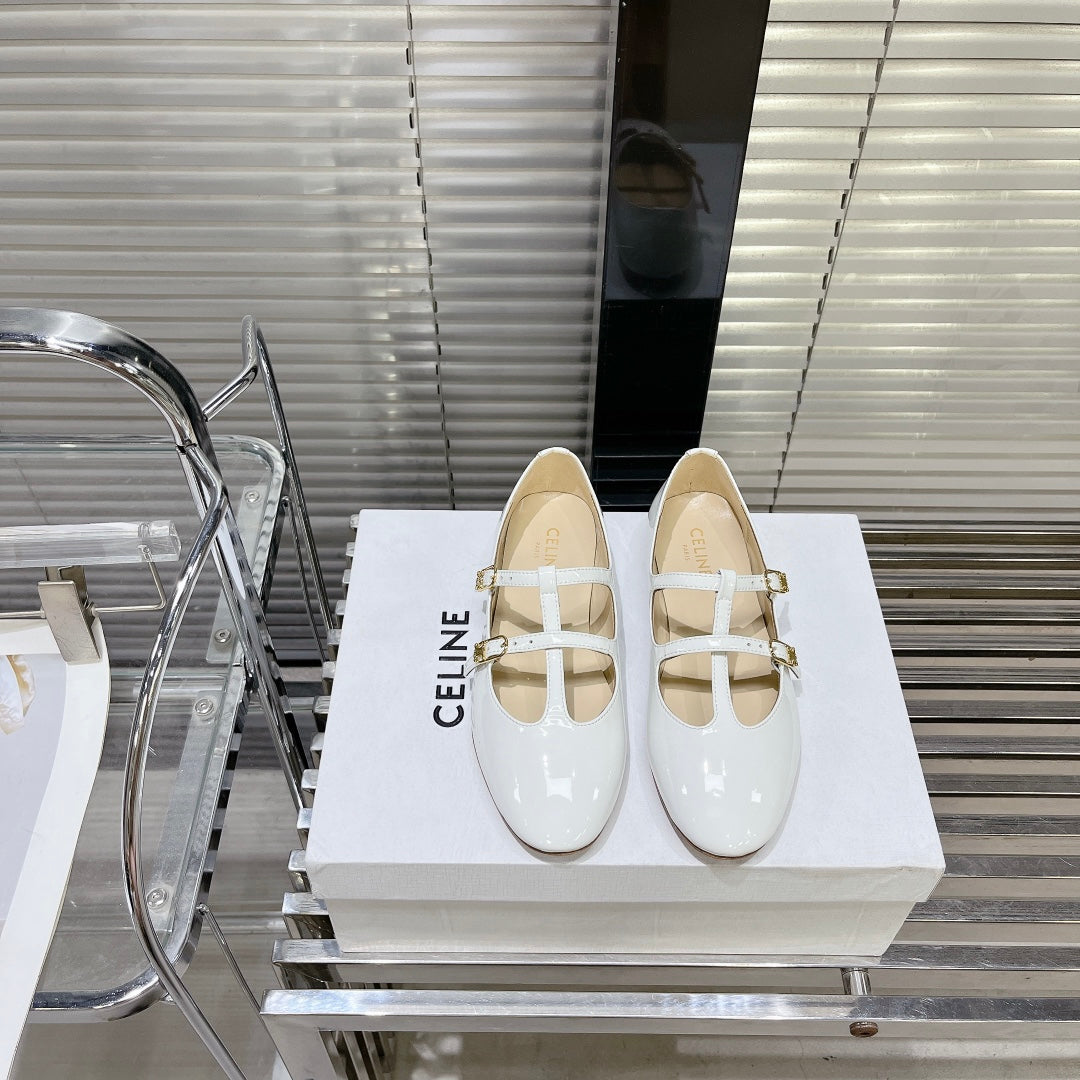 FLAT SANDALS WITH DOUBLE STRAP-DESIGN LEATHER WHITE Secondary image