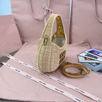 WANDER WICKER BAG 20 IN TAN RATTAN