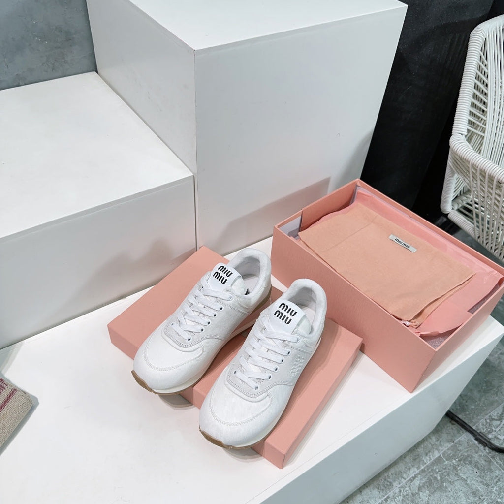 White And Light Gray Sneakers Canvas