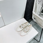 FLAT MARY JANE IN WHITE CALFSKIN