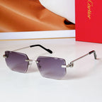 C DE RIMLESS RECTANGULAR FRAME SUNGLASSES CT0627S IN METAL