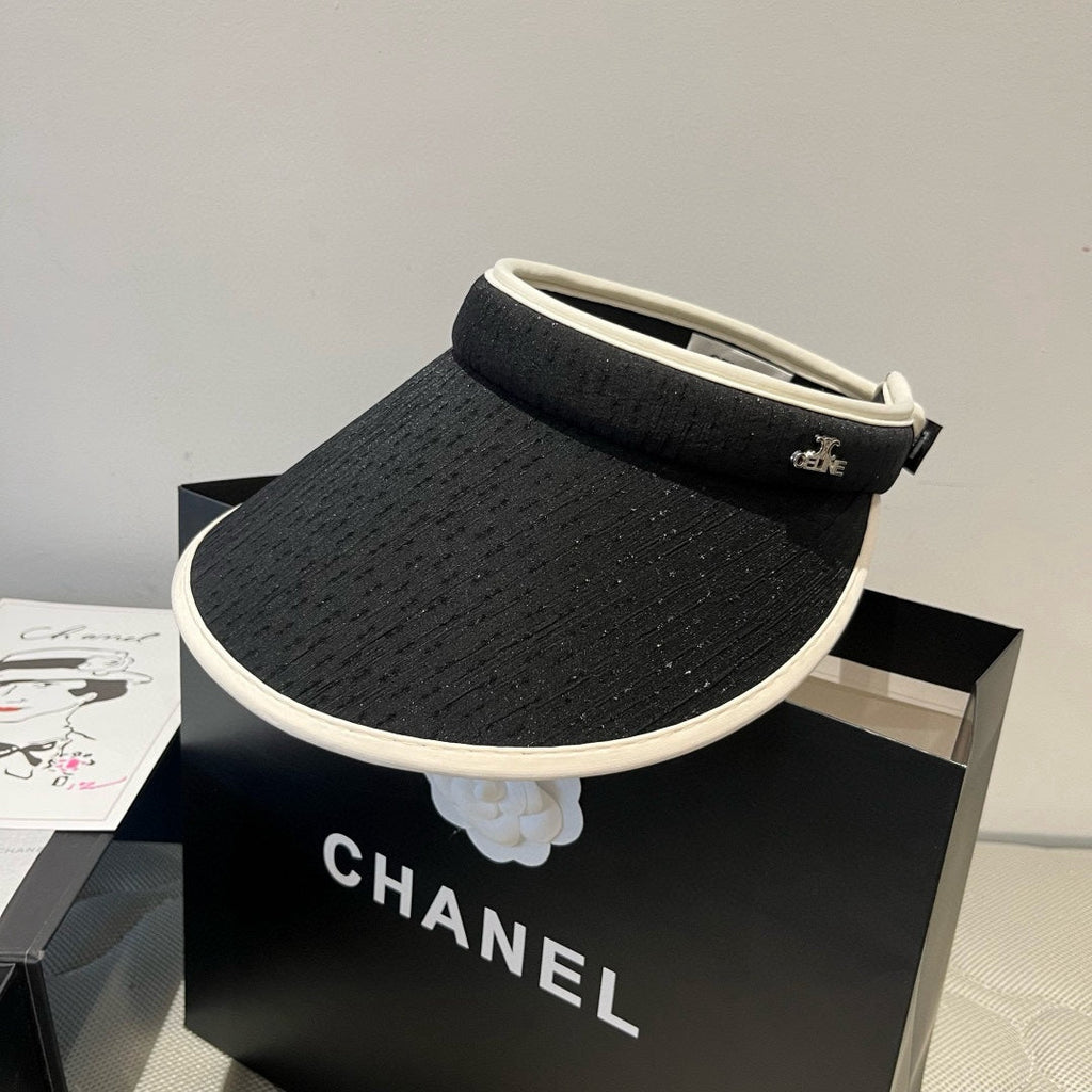 VISOR HAT MODEL 650338 IN BLACK SLUB FABRIC