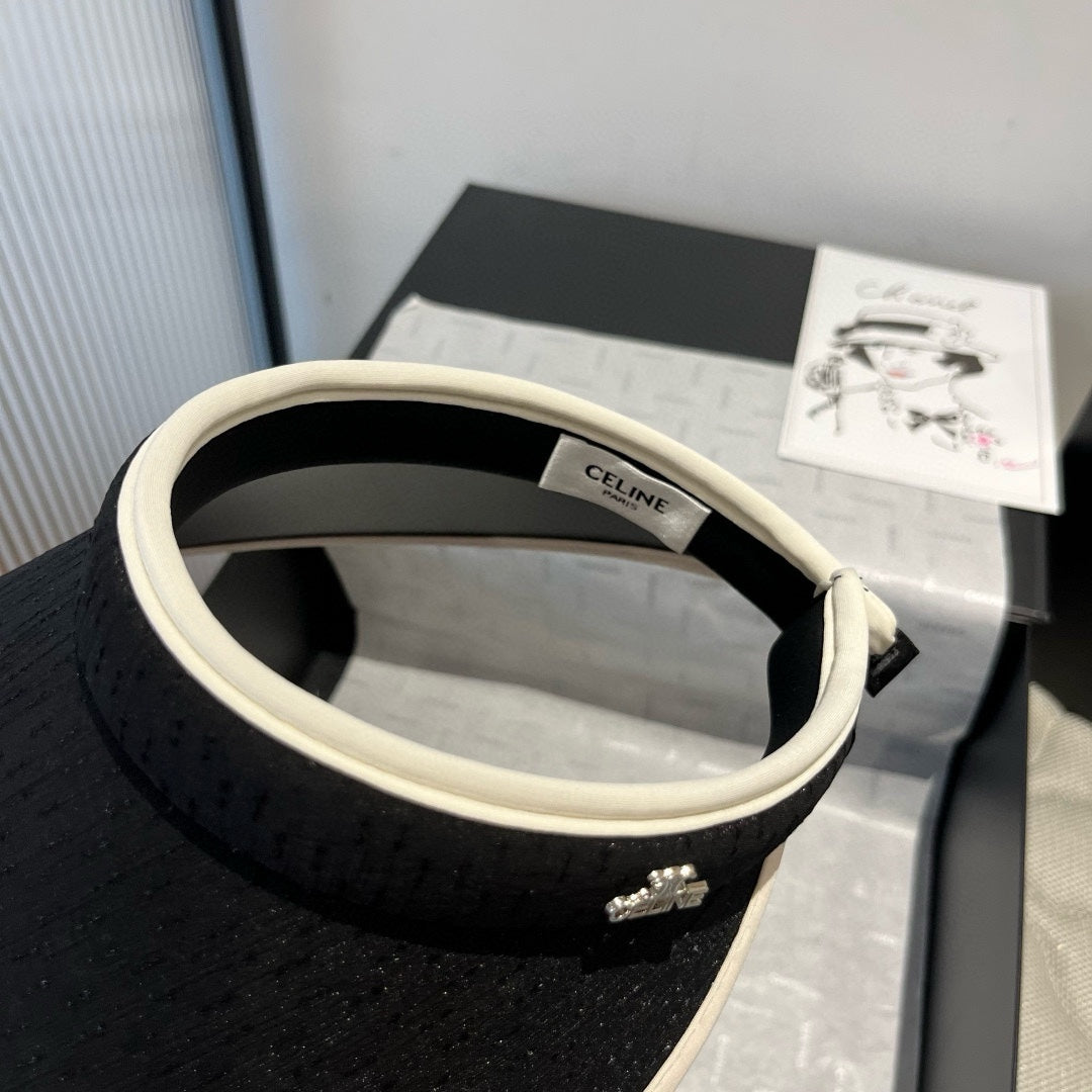 VISOR HAT MODEL 650338 IN BLACK SLUB FABRIC