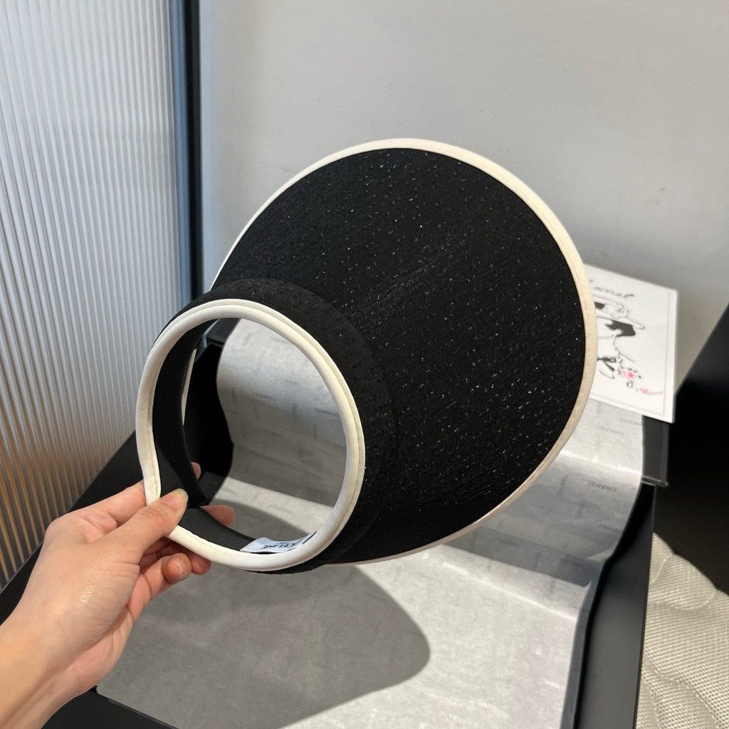 VISOR HAT MODEL 650338 IN BLACK SLUB FABRIC