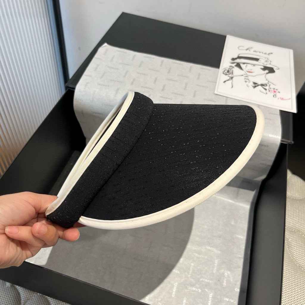 VISOR HAT MODEL 650338 IN BLACK SLUB FABRIC