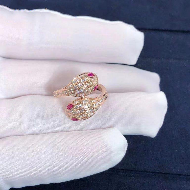 SERPENTI RING PINK DIAMOND DOUBLE SNAKE Secondary image