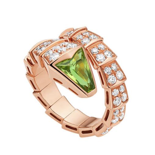 SERPENTI RING PINK GOLD DIAMOND MALACHITE Main image