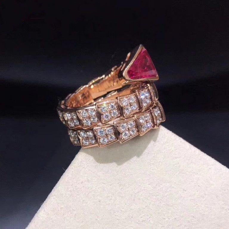 SERPENTI RING PINK GOLD DIAMOND PINK DOUBLE ROW Secondary image