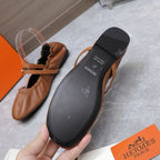 HERM Jolly Ballet Flats in Brown Nappa Leather