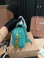 ARCADIE MATELASS¨¦ BAG 20 IN HIPPIE BLUE LAMBSKIN GOLD HARDWARE