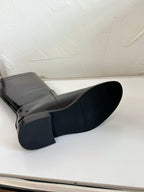 HUNT BOOTS IN BLACK GLAZED CALFSKIN