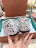 FLAT SHOES 25 IN PAPER WHITE MESH FABRIC