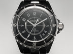 J12 Date Automatic Black Ceramic White Numerals Black Dial White Steel Hands