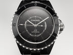 J12 Automatic Black Ceramic Black Numerals Black Dial White Steel Hands