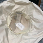 IVORY BEIGE STRAW BUCKET HAT WITH BOW FABRIC BORDER 439645