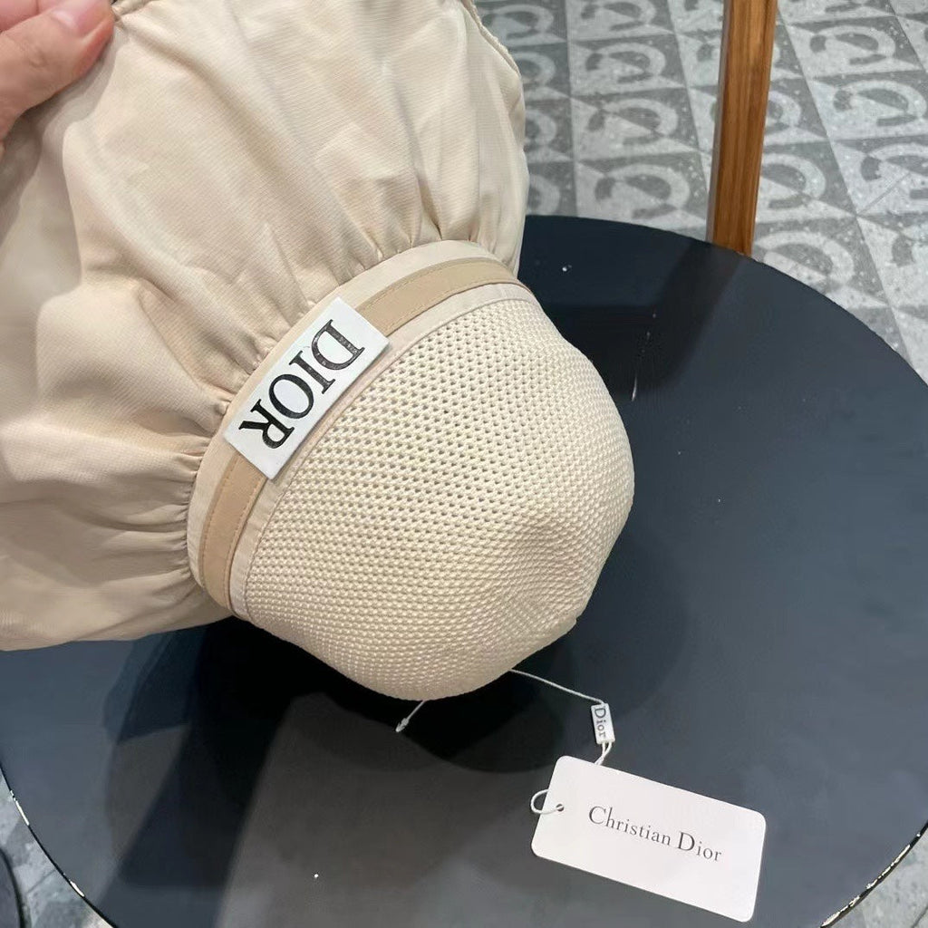 IVORY BEIGE STRAW BUCKET HAT WITH BOW FABRIC BORDER 439645