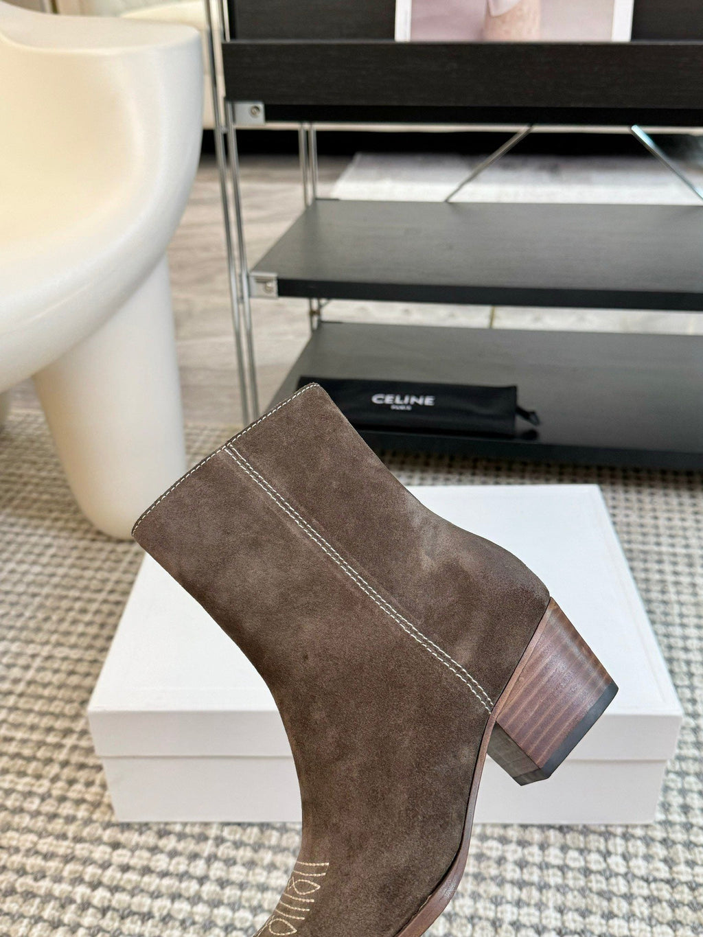 ANKLE BOOTS 45 MM IN MOCHA BROWN SUEDE