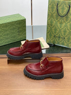 HORSEBIT ANKLE BOOTS 4.5CM IN BURGUNDY RED CALFSKIN