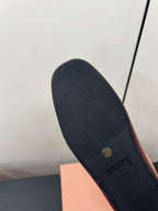 LOAFERS WITH BOW IN RED BROWN SHEEPSKIN