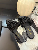 FLAT MULE 15 MM IN BLACK VELVET