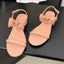 FLAT SANDALS 5 MM IN PEACH PINK CALFSKIN