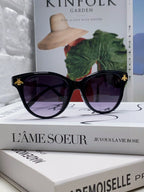 BEE EMBELLISHED BUTTERFLY FRAME SUNGLASSES 570242 IN ACETATE