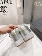 SL SL/61 SNEAKERS SILVER PERFORATED CALFSKIN