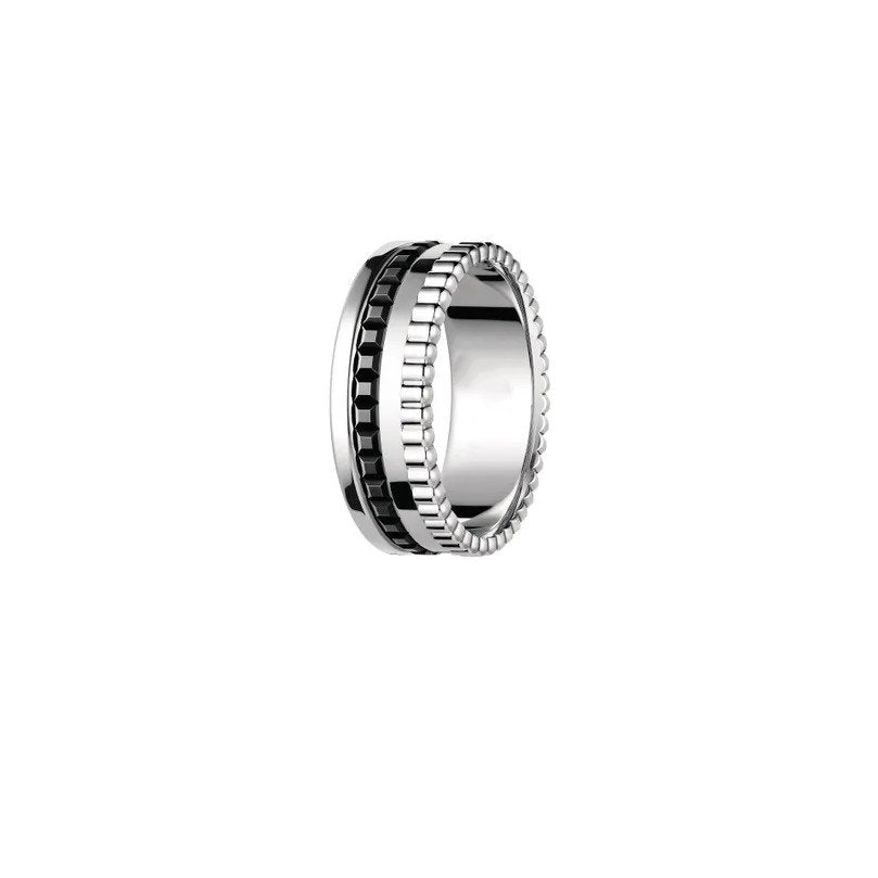 QUATRE BLACK EDITION SMALL SILVER RING Main image